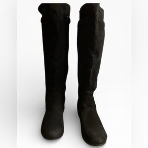 Sleek Black Suede Knee High hidden heel Women's Boots EPOC  Size 10
